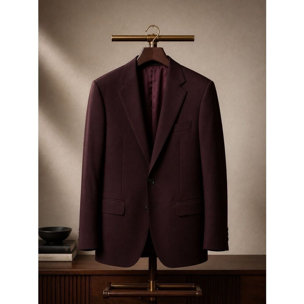 Black Worsted Wool Blazer 42S
